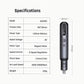 Cordless mini rotary tool specifications diagram with size and model information