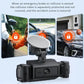 Dash camera with front recording unit and two side cameras, black housings