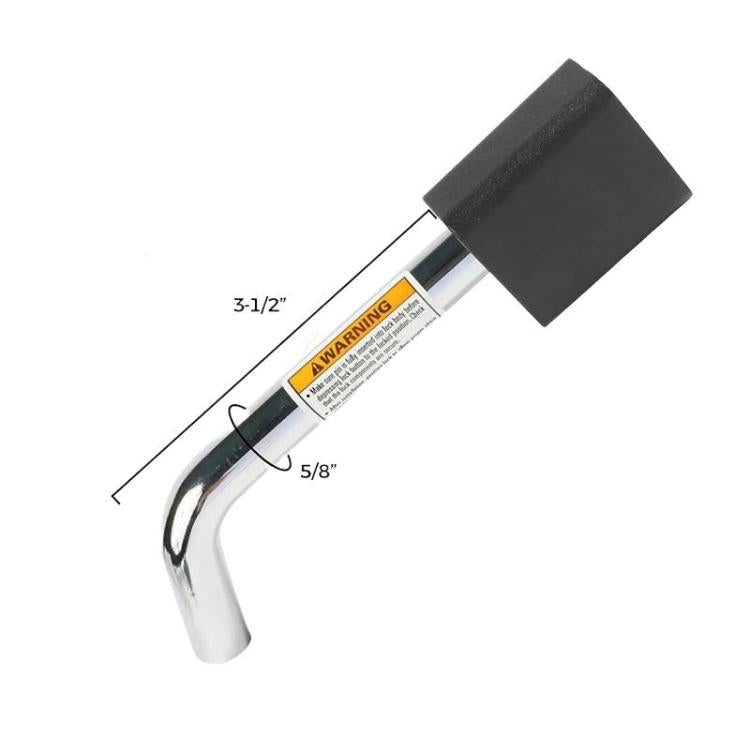 Square-head trailer lock with measurements: 3-1/2 in handle and 5/8 in lever size