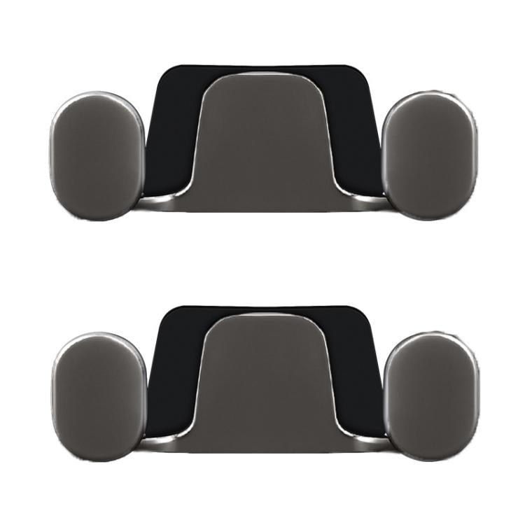Vehicle-mounted phone holder, double adhesive hooks in matte gray with black base