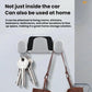 Double hook phone holder with keys hanging, pearl white hooks on black base