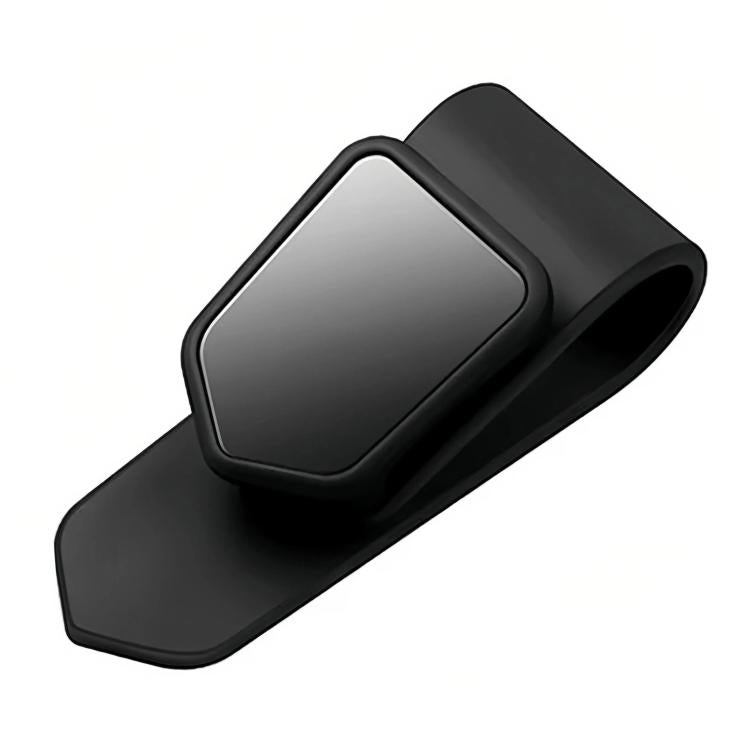 Black car visor glasses clip with rectangular silicone protective pad