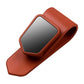 Orange car visor glasses clip with rectangular silicone protective pad