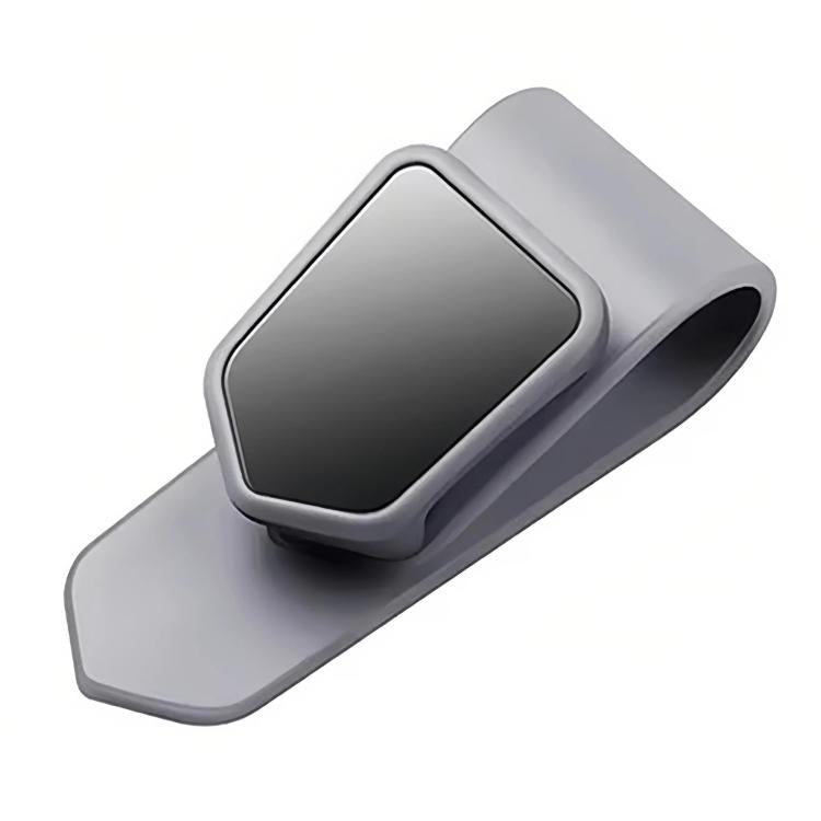 Gray car visor glasses clip with rectangular silicone protective pad