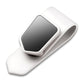 White car visor glasses clip with rectangular silicone protective pad