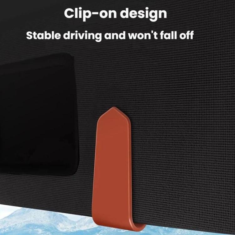 Orange car visor glasses clip with clip-on design and silicone pad