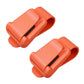 2-pack car sunglasses clip ticket and card holder, orange plastic with elastic strap.