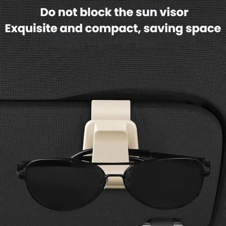 Car sunglasses visor clip, light beige holder for tickets and cards