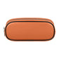 Orange oval magnetic eyeglasses and coin storage case with zipper closure