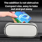 Light beige oval zippered storage case with cards inside, mounted on car door