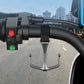 Motorcycle front metal hook with strap on handlebars and two prongs