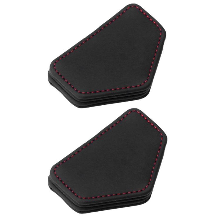Car seat belt tension limiter pads, black with red stitching, 2-piece set