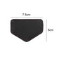 Car seat belt limiter pad, black with red stitching, 7.5cm x 5cm dimensions