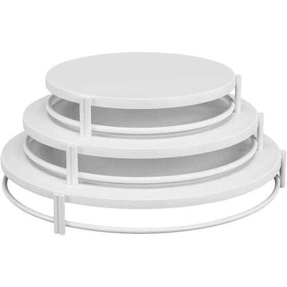 White 3-tier stackable cake stand set with curved support bars
