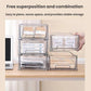 Two clear drawer storage units stacked on a desktop for stable tabletop organization