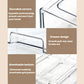 Close-up of clear drawer storage organizer showing smooth rounded edges and vented base