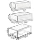 Transparent stackable drawer-style desktop storage organizer box with front pull opening