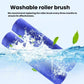 Blue washable dual roller brush replacement with two textured roller sleeves