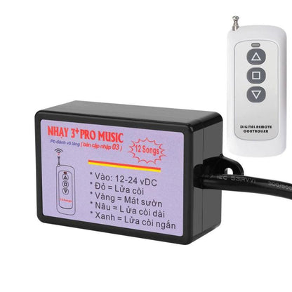 Car horn control box with colored light display and white digital remote