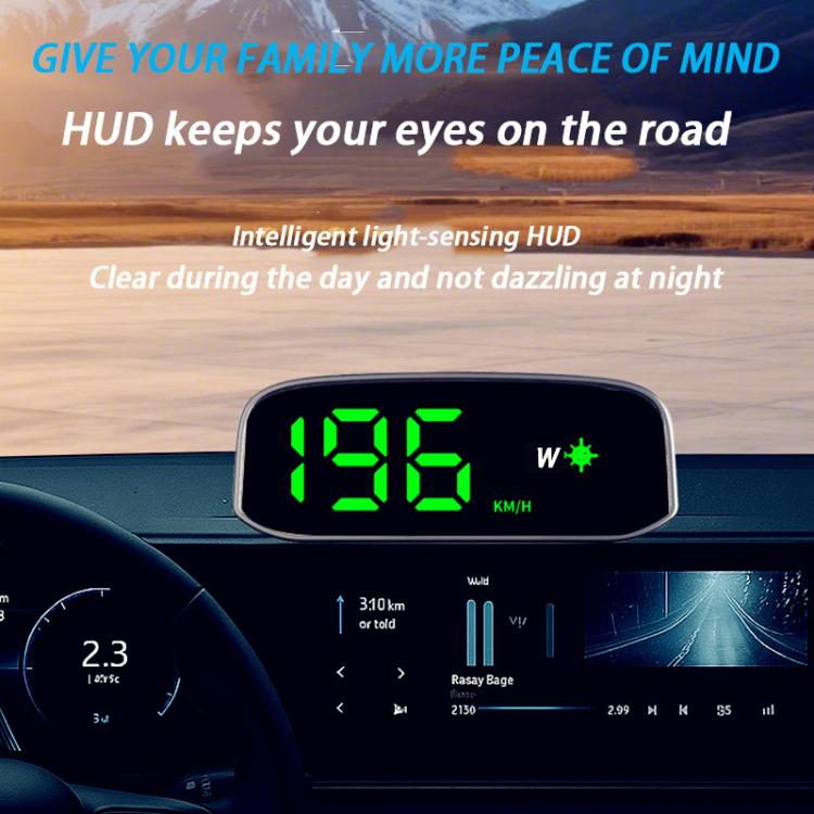 Digital speed HUD showing green 136 and KM/H unit on dashboard
