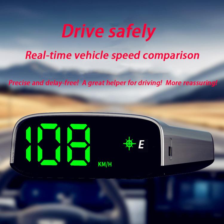 Digital speed HUD showing green 136 with KM/H unit on dashboard