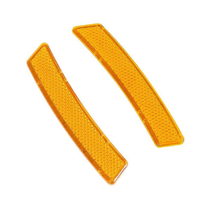Set of 2 yellow reflective fender warning decals, prismatic rectangular strips