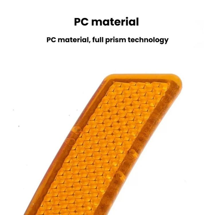 Yellow reflective prismatic sticker panel, textured diamond pattern