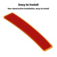 Red reflective sticker strip with orange border, rectangular prismatic design