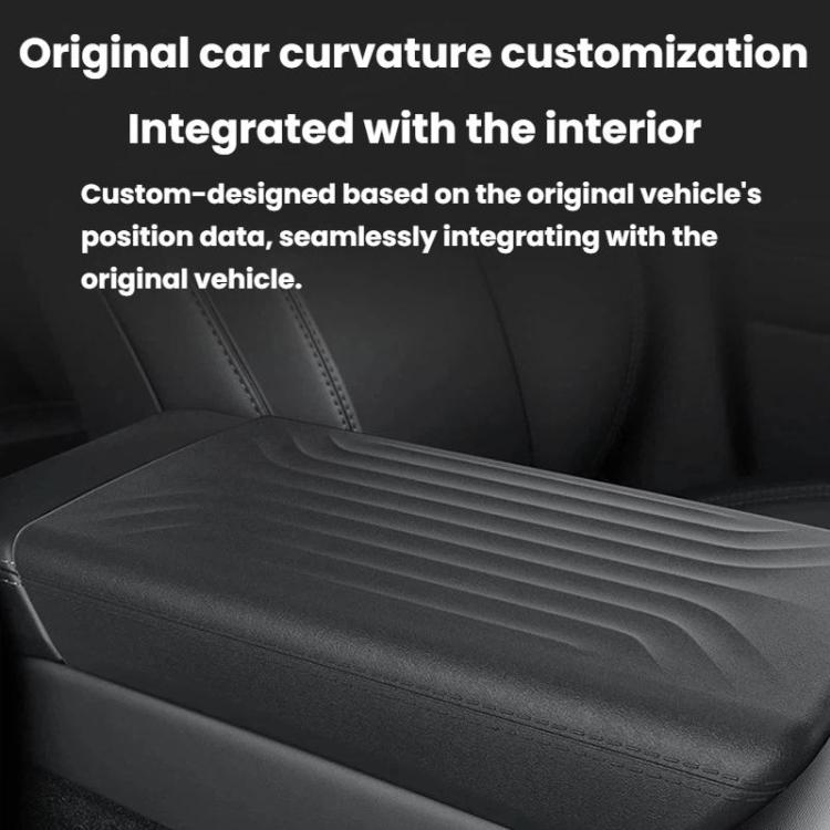 Black center console armrest box dust cover with contoured ridges