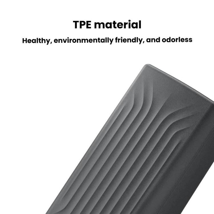 Dark gray armrest box dust cover with ridged texture