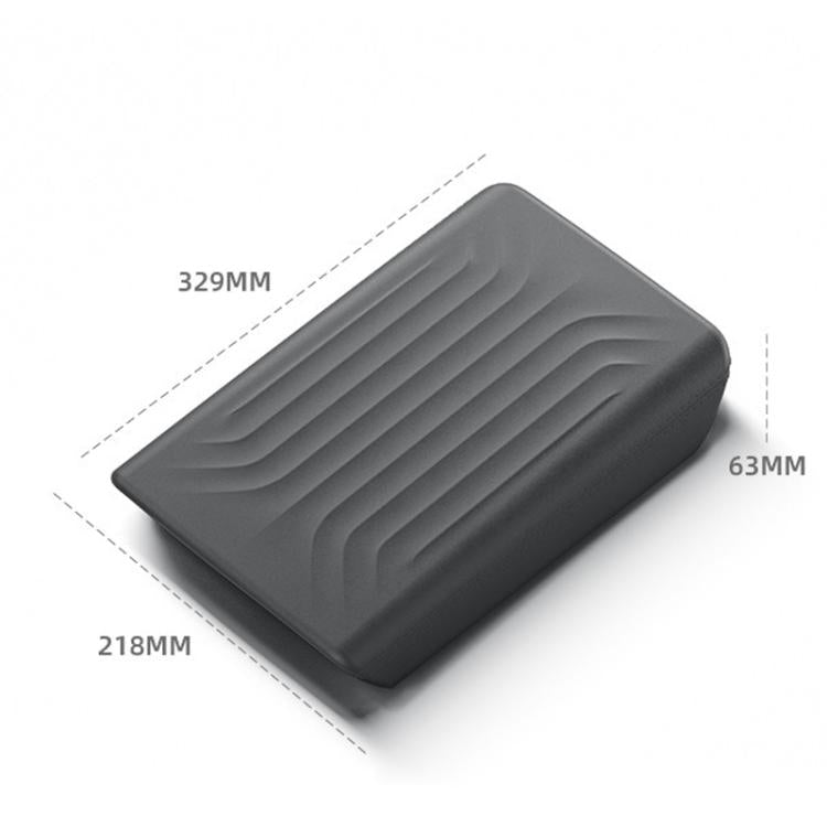 Dark gray armrest box dust cover, ridged texture with 329x218 mm dimensions