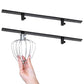 Black wall-mount mixer accessory hook rail with whisk attachment, 4-pack