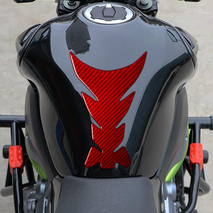 Kawasaki Z900 fuel tank decor sticker, red carbon-fiber arrow with black edges