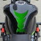 Kawasaki Z900 fuel tank decor sticker, green carbon-fiber arrow with black edges