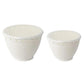 Double-layer washing and draining basket set, two white bowls in small and large sizes