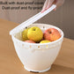 Double-layer washing and draining basket with dust cover, holding apples in white bowl