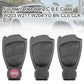 Three Mercedes-Benz remote key shells, dark gray with button icon inserts
