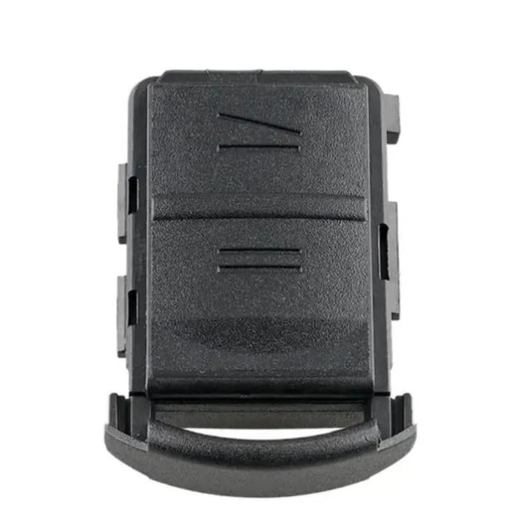 Replacement key fob shell with battery holder, dark gray plastic, two button slots