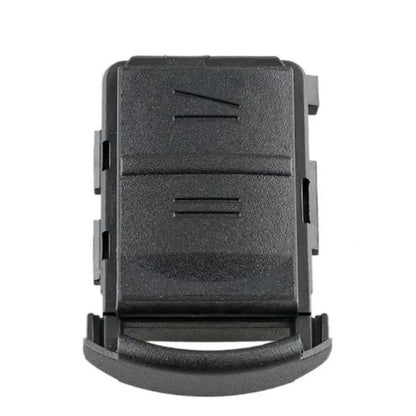 Replacement key fob shell with battery holder, dark gray plastic, two button slots