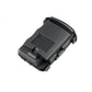 Replacement key fob shell with battery holder, angled view, dark gray with mounting tabs