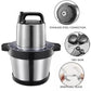 Stainless steel meat grinder with removable blade and top handle