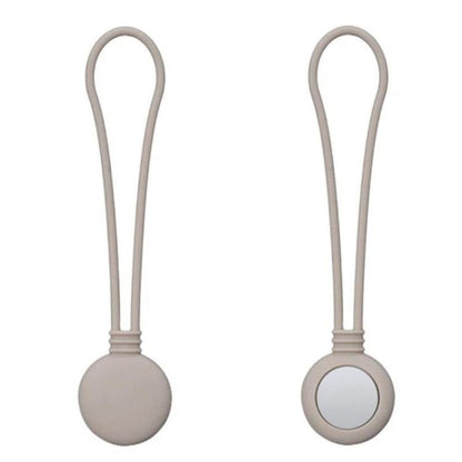 Set of 2 silicone cable organizers with round magnetic bases and loop handles