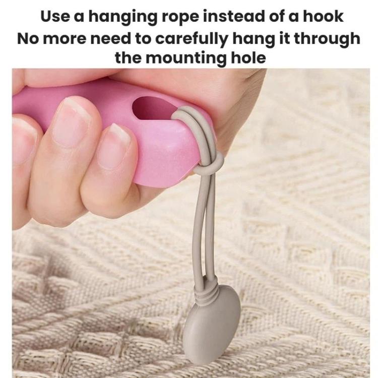 Silicone cable organizer tie with round base used by hand to secure cords