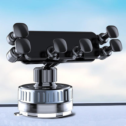 Rotating car phone mount with suction base and four adjustable phone grips