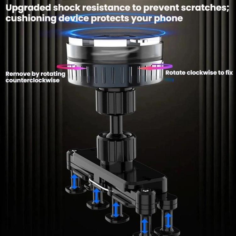 Rotating suction-cup car phone mount with shock-resistant rotating collar