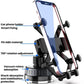Car phone holder with vacuum rotary suction base and shock-absorbing stabilization