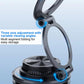 Gray foldable magnetic car phone holder with adjustable ring and base stand