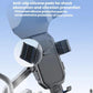Black phone holder with anti-slip silicone pad and side clamp arms