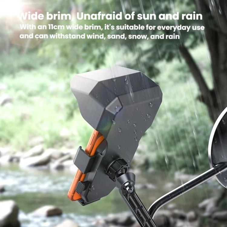 Black mirror-mount phone holder with water-beading protective housing