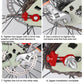 Bicycle chain breaker tool secured on a bike wheel hub and axle